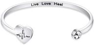 💓 wusuaned live love heal ekg heart beat cuff bangle bracelet: perfect gift for medical professionals logo