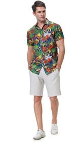 img 3 attached to DAMIPOW Men's Clothing: Hawaiian Shirts with Orange Sleeves (Style 49690)