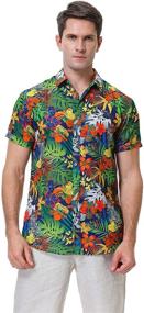 img 2 attached to DAMIPOW Men's Clothing: Hawaiian Shirts with Orange Sleeves (Style 49690)