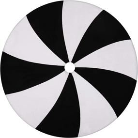 img 1 attached to 🎄 Yuboo 48" Black White Lollipop Christmas & Halloween Tree Skirt: Perfect Mat for Nightmare Before Christmas Ornaments & Decorations