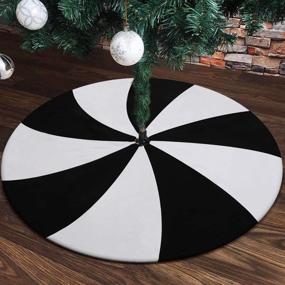 img 3 attached to 🎄 Yuboo 48" Black White Lollipop Christmas & Halloween Tree Skirt: Perfect Mat for Nightmare Before Christmas Ornaments & Decorations