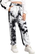 👖 stylish romwe girls joggers sweatpant pocket: a trendy choice in girls' clothing logo