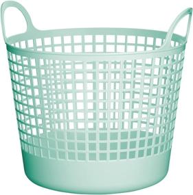 img 4 attached to Mint Blue SCB-1 Scandinavia Style Round Storage Basket by Like-It, Dimensions: W16.14 x D14.57 x H14.76