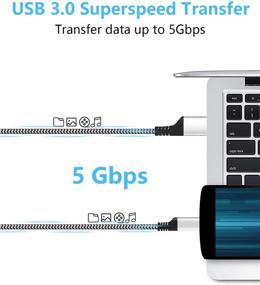 img 2 attached to 🔌 DEEGO USB Type C кабель 10 фт 2 шт. - Быстрая зарядка, передача данных - Samsung, LG, Google - Нейлоновый оплетенный USB-C зарядник