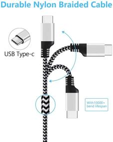 img 1 attached to 🔌 DEEGO USB Type C кабель 10 фт 2 шт. - Быстрая зарядка, передача данных - Samsung, LG, Google - Нейлоновый оплетенный USB-C зарядник