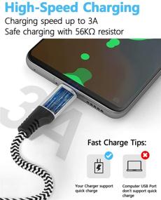 img 3 attached to 🔌 DEEGO USB Type C кабель 10 фт 2 шт. - Быстрая зарядка, передача данных - Samsung, LG, Google - Нейлоновый оплетенный USB-C зарядник