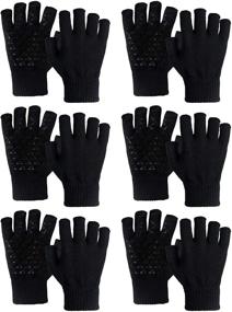img 4 attached to Sintege Winter Non Slip Knitted Fingerless Men's Accessories