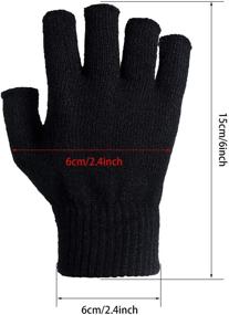 img 2 attached to Sintege Winter Non Slip Knitted Fingerless Men's Accessories