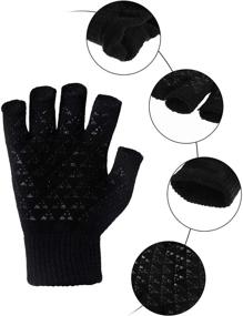 img 1 attached to Sintege Winter Non Slip Knitted Fingerless Men's Accessories
