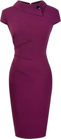 img 3 attached to Платья Bodycon с фигурными складками для женщин HOMEYEE - стильная и модная одежда для женщин