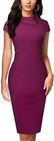 img 4 attached to Платья Bodycon с фигурными складками для женщин HOMEYEE - стильная и модная одежда для женщин