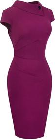 img 2 attached to Платья Bodycon с фигурными складками для женщин HOMEYEE - стильная и модная одежда для женщин