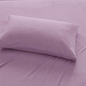 img 4 attached to 🛏️Urban Habitat Heathered Twin Bed Sheets: Уютный и стильный комплект постельного белья из 100% хлопка в фиолетовом цвете (3 штуки)