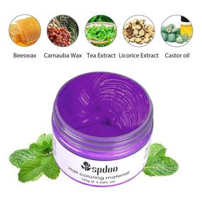img 2 attached to 🌈 Spdoo Hair Coloring Wax: 6 Colors Unisex Temporary Modeling Hair Wax for Daily & Party Use