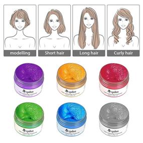 img 1 attached to 🌈 Spdoo Hair Coloring Wax: 6 Colors Unisex Temporary Modeling Hair Wax for Daily & Party Use