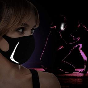 img 3 attached to Kelhis Reflective Face Mask: Washable, Reusable, and Breathable Safety Facemask for Women, Men, and Kids - 3PCs Pack with Reflectors