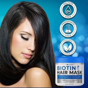 img 1 attached to 💇 Bellisso ​Biotin Hair Conditioner Mask ​with​ Argan Oil ​for​ Dry Damaged Hair: Ultimate Deep Treatment and Moisturizer with Split End Repairing Benefits