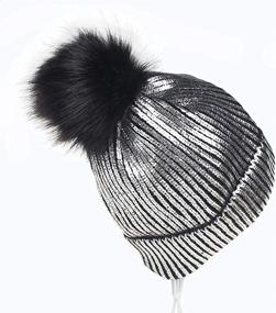 img 1 attached to Women Metallic Winter Knitted Beanie Outdoor Recreation