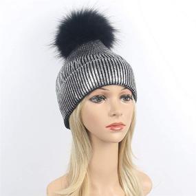 img 3 attached to Women Metallic Winter Knitted Beanie Outdoor Recreation