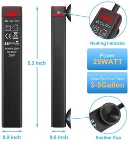 img 3 attached to DaToo 25W Mini Aquarium Heater: Submersible Betta Small Fish Tank Heater for 3-5 Gallon Tanks - 1 Year Warranty