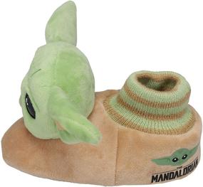 img 2 attached to Adorable Star Wars Baby Yoda Toddler 👶 Slippers in Green - Toddler Sizes 3/4 to 9/10