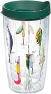 🎣 tervis 16oz clear fishing lures tumbler with wrap and hunter green lid - enhanced seo logo