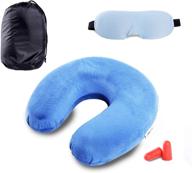 😴 gnmzdyz travel pillow pure memory foam for airplanes: ultimate comfort and convenience package with machine washable cover, 3d contoured eye masks, earplugs & reusable bag (sapphire) logo