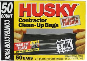 img 3 attached to 🗑️ Husky 42 Gallon Contractor Clean-Up 3-Mil Trash Bags (50-Count): Heavy-Duty Waste Disposal Solution