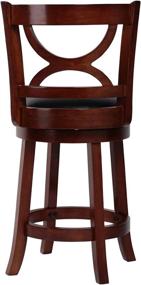 img 2 attached to 🪑 Amoyland Menis Counter Stool with Back - 24-Inch Height, Upholstered-Nailhead Seat, Swivel Barstool - Ideal for Pub and Kitchen Island Bar Stools - Cherry/Black (Cherry)