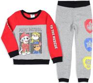 🐾 adorable paw patrol boys' chase rubble marshall pullover and jogger 2 piece outfit set - perfect for little fans" logo