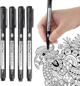 img 4 attached to Pacific Arc Blackliner Set - 4 Varying Fine Drawing Pens for Artists, Sketching, Journaling, Hand Lettering, and Calligraphy