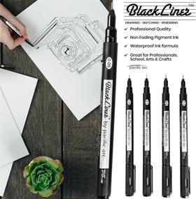 img 2 attached to Pacific Arc Blackliner Set - 4 Varying Fine Drawing Pens for Artists, Sketching, Journaling, Hand Lettering, and Calligraphy