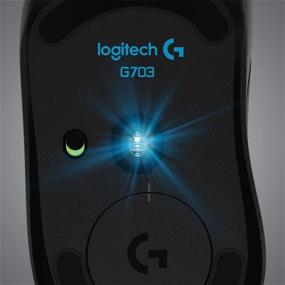 img 1 attached to 🖱️ Logitech G703 Lightspeed Wireless Gaming Mouse with Hero 16K Sensor and PowerPlay Compatibility, Lightsync RGB, Lightweight 95G+10G Optional, 100-16,000 DPI, Rubber Side Grips - Black