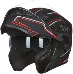 img 2 attached to ILM Motorcycle Dual Visor Flip Up Modular Full Face Helmet DOT LED Lights (S