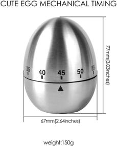 img 1 attached to ⏳ Jayron JR-WG015 Stainless Steel Mechanical Egg Kitchen Timer - 60 Minutes Count Down Timer for Cooking and Learning