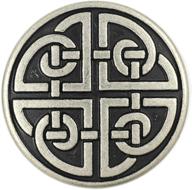 💠 bezelry celtic shield knot buttons – set of 10 metal shank buttons, 25mm (1 inch), antique silver logo