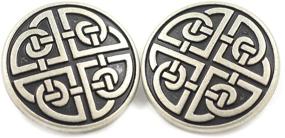 img 1 attached to 💠 Bezelry Celtic Shield Knot Buttons – Set of 10 Metal Shank Buttons, 25mm (1 inch), Antique Silver