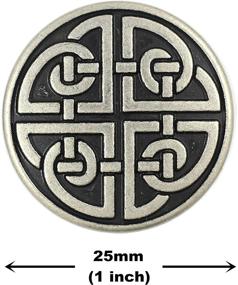 img 3 attached to 💠 Bezelry Celtic Shield Knot Buttons – Set of 10 Metal Shank Buttons, 25mm (1 inch), Antique Silver