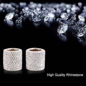 img 3 attached to 💎 Silver Crystal Car Headrest Collars Rings - Glamorous Jewels for Your Car Interior, Bling Car Seat Headrest Décor Charms