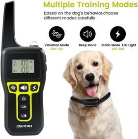 img 2 attached to 🐶 IOKHEIRA Rechargeable Dog Training Collar with Remote - 2600Ft Range, Beep and Vibration Modes, IP67 Waterproof - Suitable for Small, Medium, and Large Dogs