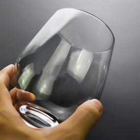 img 3 attached to 🍷 GLASKEY 21oz Crystal Stemless Wine Glasses Set of 4 - Large Clear Wine Cups for Red and White Wine, Drinking Water Glassware (Capacity Upgrade, 4 Pack)