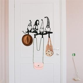 img 2 attached to 🔑 Charming Metal Key Holder for Wall Decorative with 4 Hooks - Ideal Key Rack & Hanger for Entryway, Children's Room Décor & Home Sign Gnome Ornament