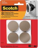 🔘 scotch gripping pads: round brown pads ideal for enhanced traction & stability - 1.5-inch diameter, pack of 8 pads logo