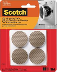 img 4 attached to 🔘 Scotch Gripping Pads: Round Brown Pads ideal for Enhanced Traction & Stability - 1.5-inch Diameter, Pack of 8 Pads