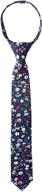 👔 classic cotton skinny zipper tie with floral pattern for boys - spring notion logo