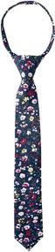 img 4 attached to 👔 Classic Cotton Skinny Zipper Tie with Floral Pattern for Boys - Spring Notion