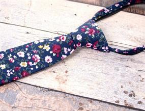 img 3 attached to 👔 Classic Cotton Skinny Zipper Tie with Floral Pattern for Boys - Spring Notion