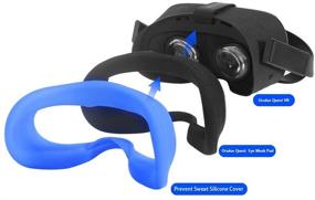 img 2 attached to Улучшите свой Oculus Quest 1 с помощью накладки для глаз VR Eye Silicone от MASiKEN - противопотное, стираемое и комфортное! (Синий)