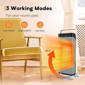 img 1 attached to 🔥 Air Choice Electric Space Heater: Fast-heating Ceramic Heater with Remote Control, Oscillation, Timer, and Safety Features - Ideal for Home, Bedroom, and Office