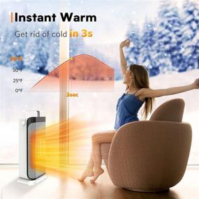 img 3 attached to 🔥 Air Choice Electric Space Heater: Fast-heating Ceramic Heater with Remote Control, Oscillation, Timer, and Safety Features - Ideal for Home, Bedroom, and Office